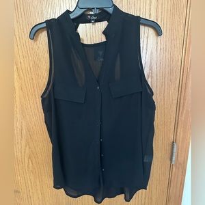Guess Tops | Guess Black Blouse with Back Cut Out | Color: Black | Size: M